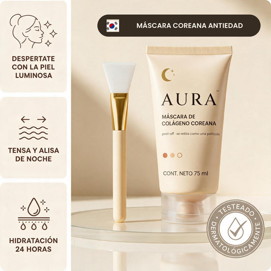Máscara de colágeno AURA — ritual de noche