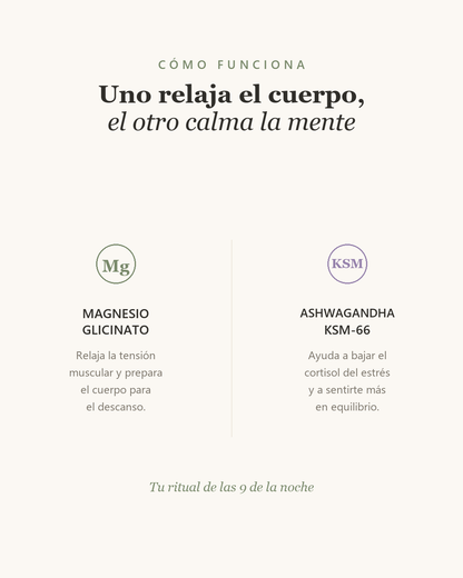 Descanso & Equilibrio™ — Magnesio + Ashwagandha