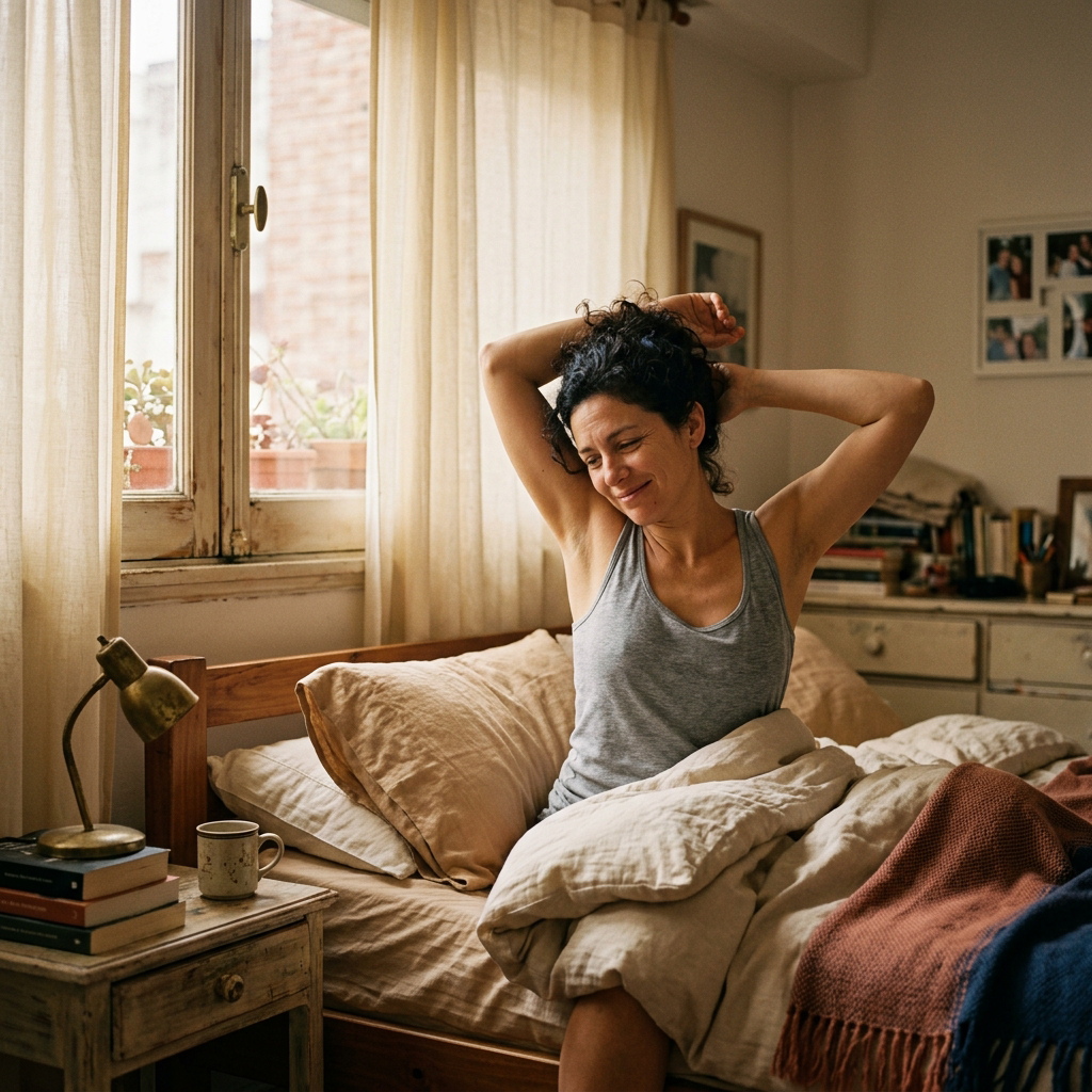 Carla, 38, despertando descansada