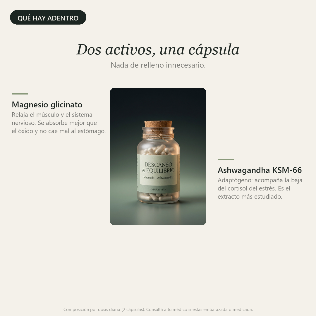 Descanso & Equilibrio™ — Magnesio + Ashwagandha